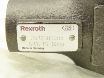 Rexroth 0532002005 Hydraulic Pressure Relief Valve 15-50 bar (215-725 PSI)