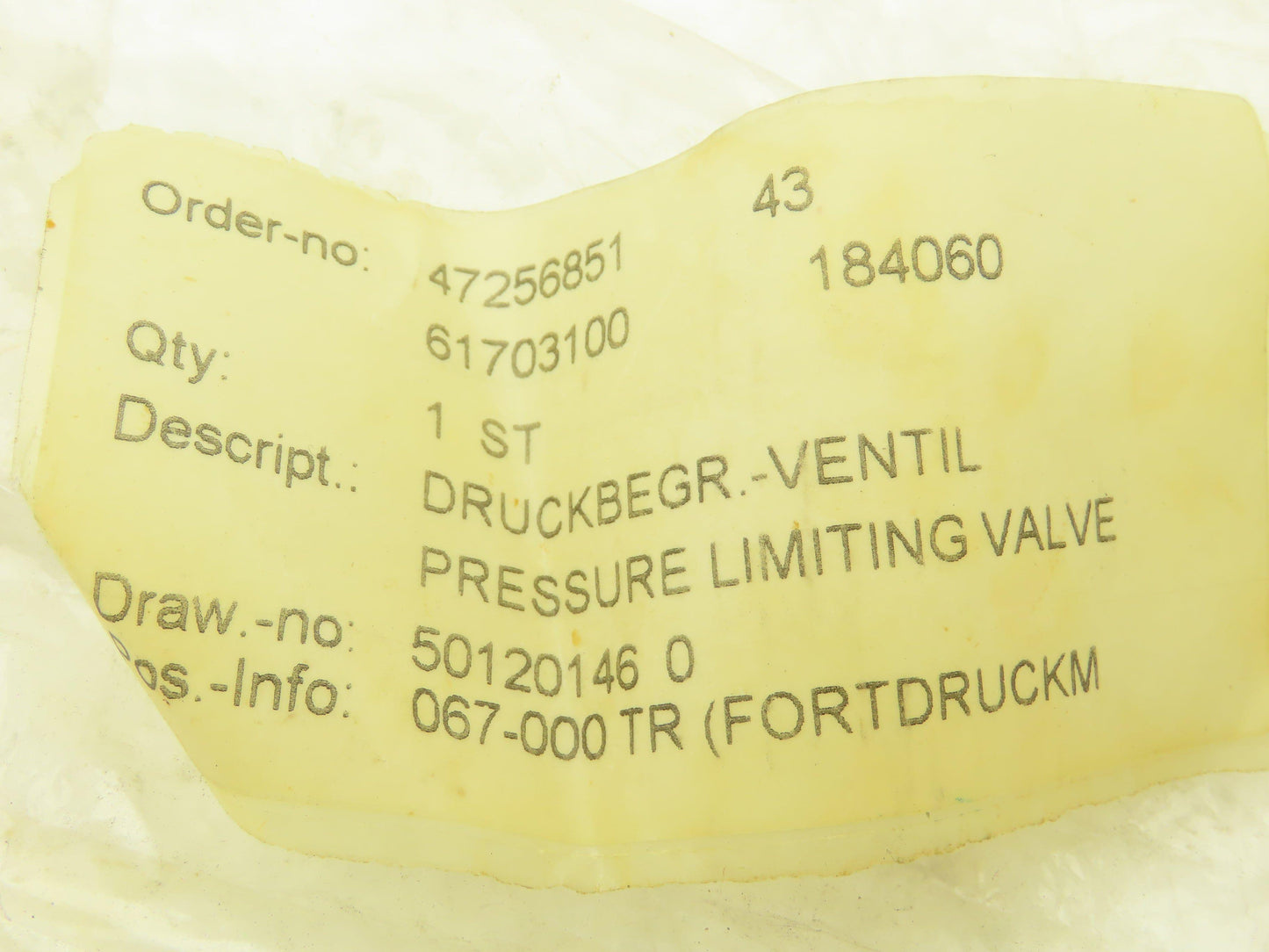 Rexroth 0532002005 Hydraulic Pressure Relief Valve 15-50 bar (215-725 PSI)