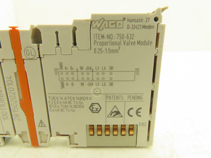 Wago 750-632 Proportional Valve Module 0.25-1.5mm² 24VDC AWG 16