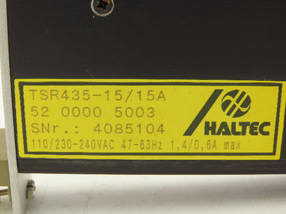 Intermas TRS435-15/15A Haltec Slot Rack Power Supply PLC HELL Engraving Gravure