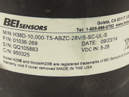 BEISensors H38D-10,000-T5-ABZC-28V/5-SC-UL-S Explosion Proof Incremental Encoder