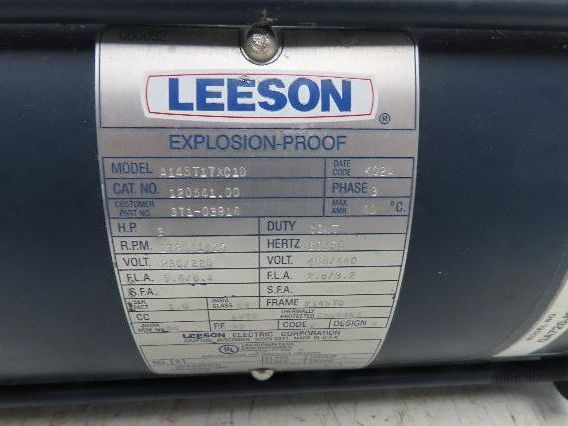 Leeson A145T17XC1D AC Motor Explosion Proof 2Hp 1725 RPM 230/460V 3PH K145TC
