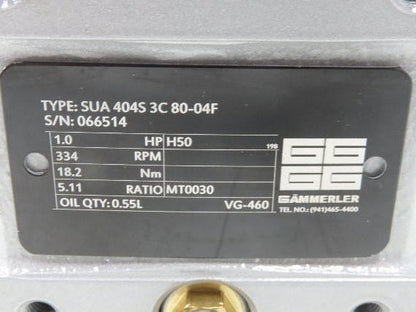 Weg W21 Gearmotor 1Hp 230/460V 3PH 5:1 Hollow Shaft Gammerler SUA 404S 3C 80-04F