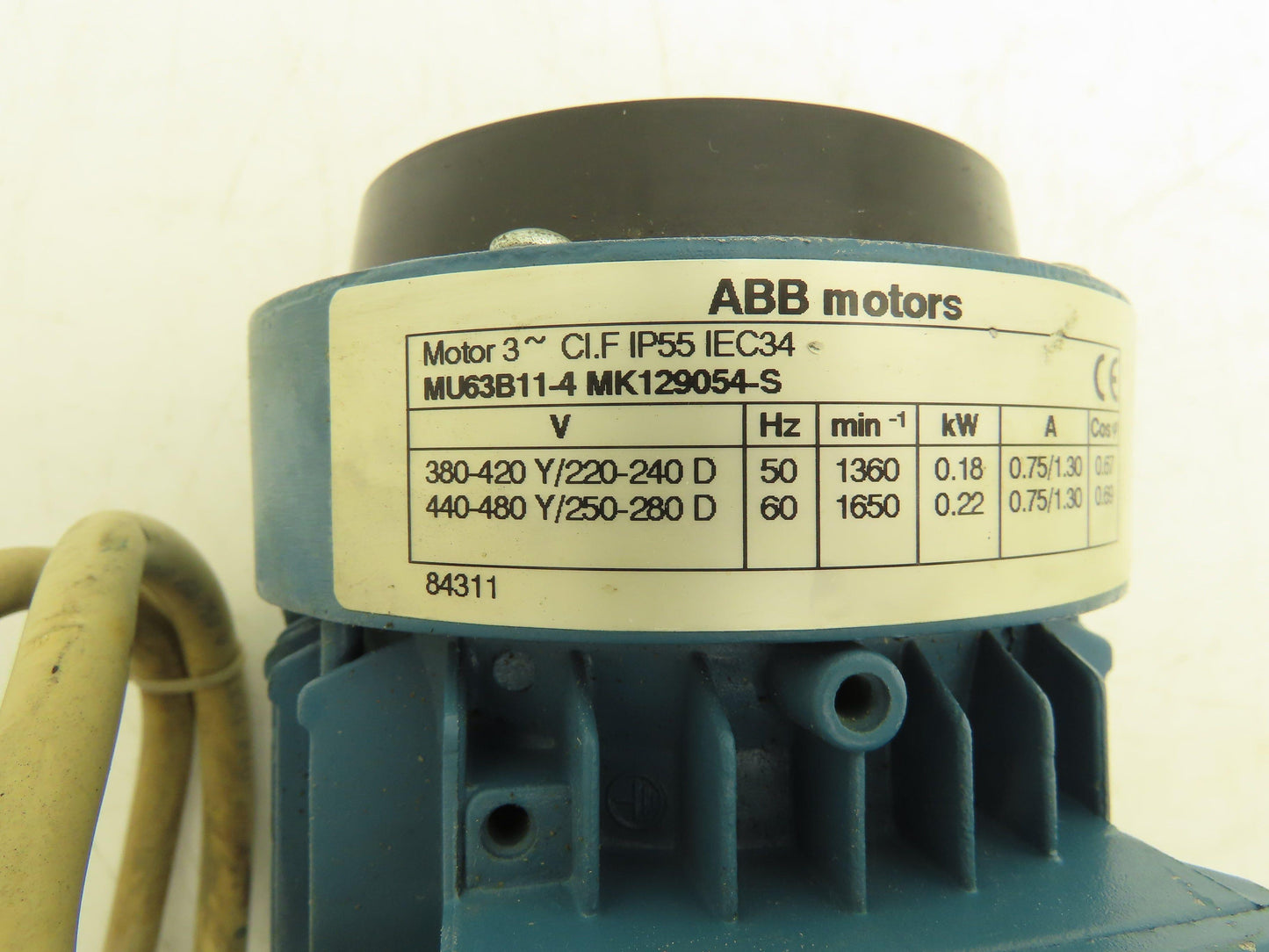 Rossi MRIV 40 U03A Gearmotor 70:1 Reducer 24 RPM .22kw 480V 3PH Hollow Shaft