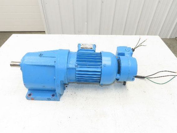 Eberhard Bauer G13-10/DK 74-178-AS/M Inline Gearmotor w/Brake 32rpm 277/480V 3PH