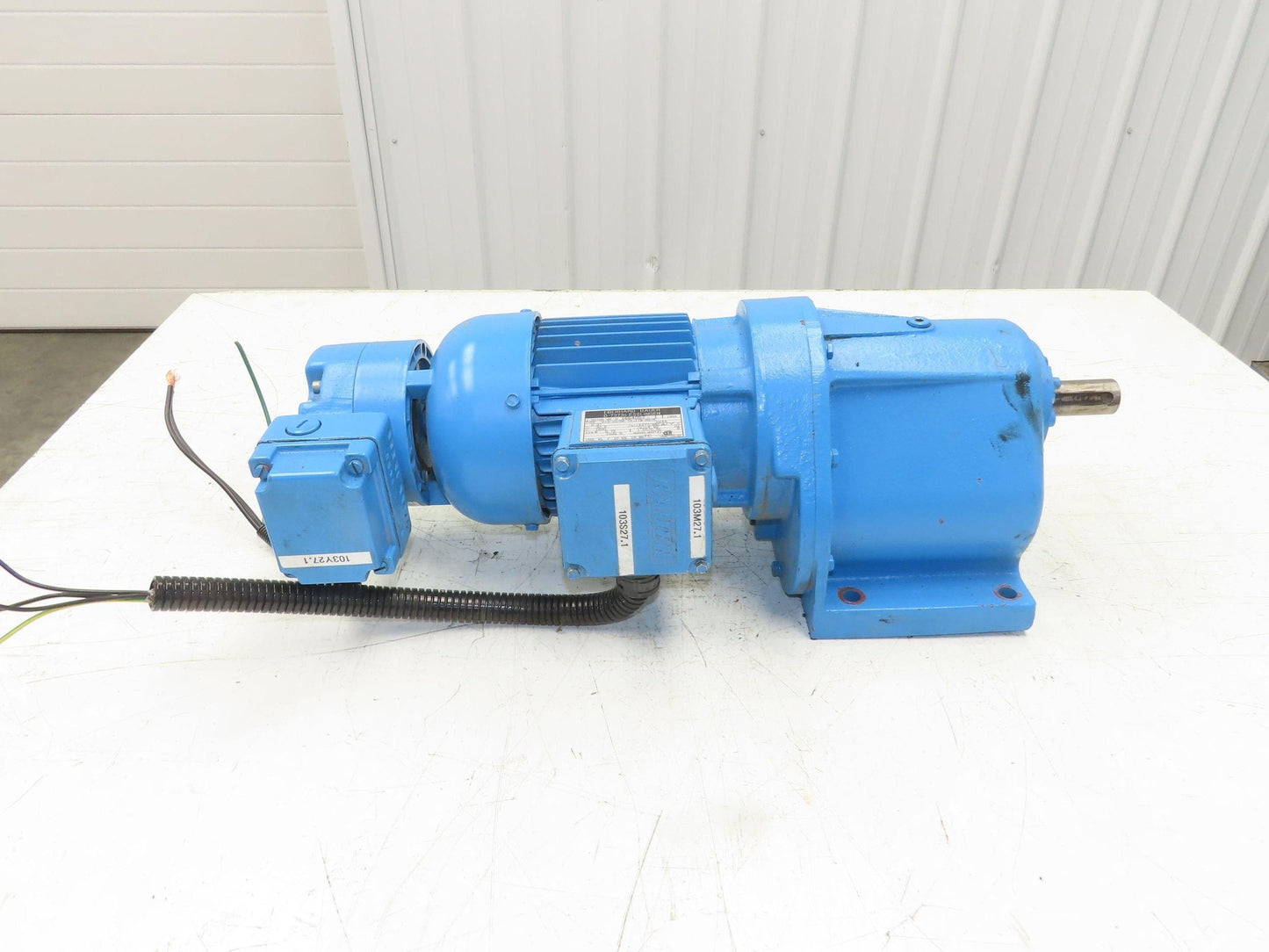 Eberhard Bauer G13-10/DK 74-178-AS/M Inline Gearmotor w/Brake 32rpm 277/480V 3PH