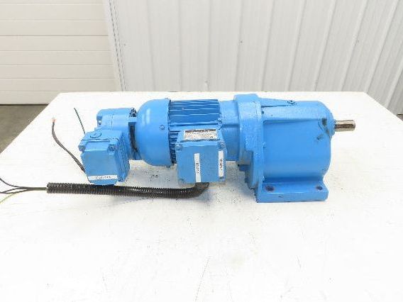 Eberhard Bauer G13-10/DK 74-178-AS/M Inline Gearmotor w/Brake 32rpm 277/480V 3PH