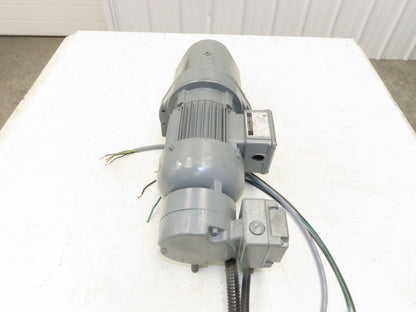 Eberhard Bauer G13-10/DK 74-178-AS/M Inline Gearmotor w/Brake 32rpm 277/480V 3PH