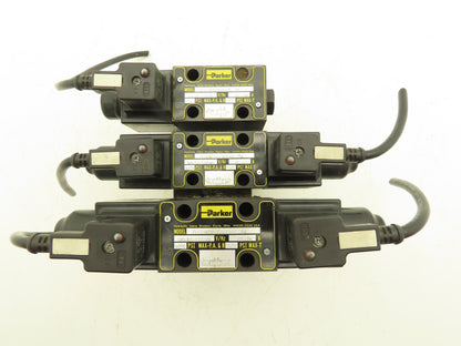 Parker D1VW Hydraulic Directional Solenoid Valves 3-Station Manifold 115V