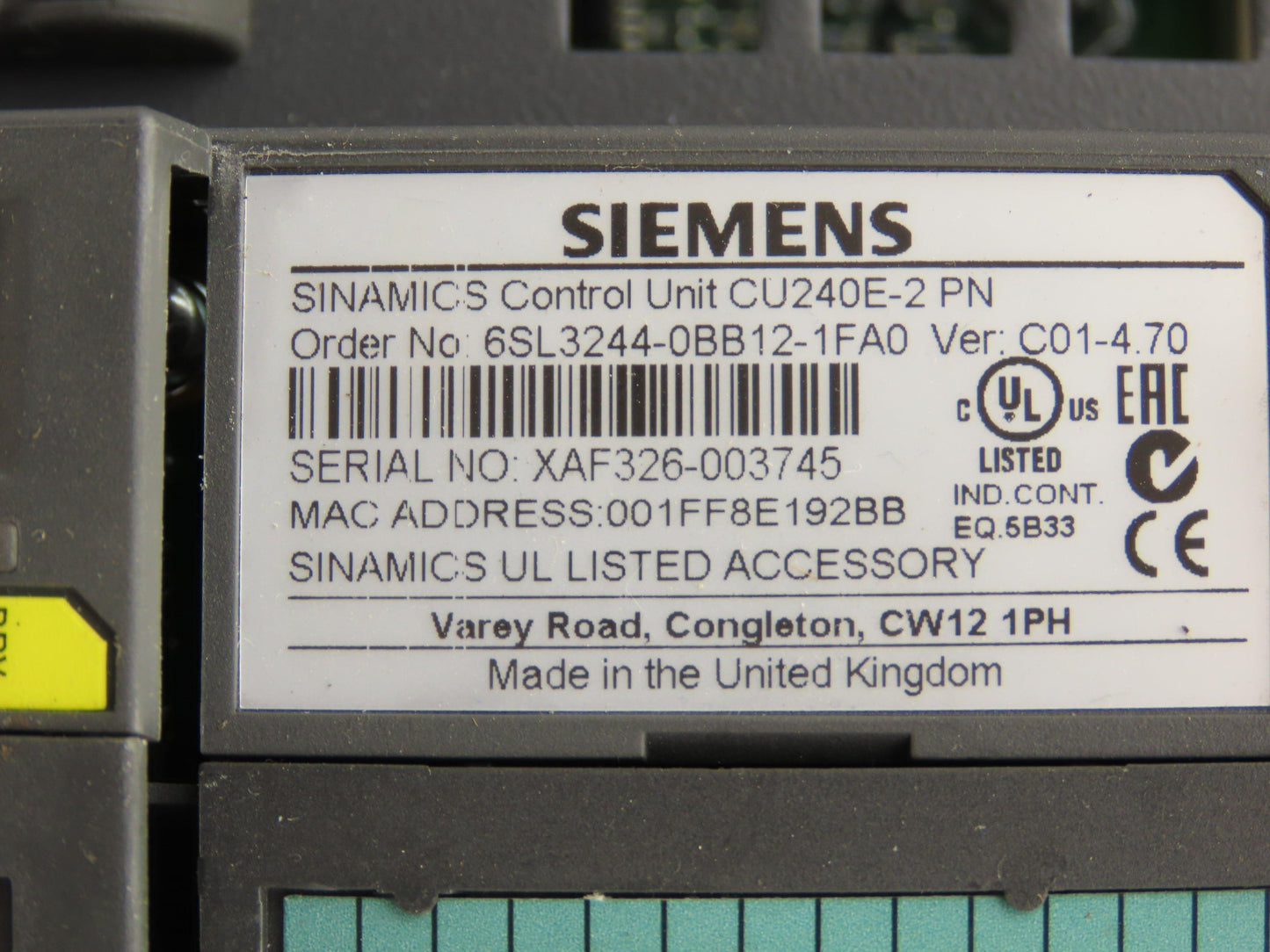 Siemens 6SL3225-0BE31-5AA0 Sinamics AC Drive 480V 25HP 18.5kW 36A