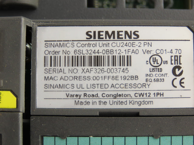 Siemens 6SL3225-0BE31-5AA0 Sinamics AC Drive 480V 25HP 18.5kW 36A