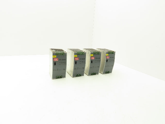 Mean Well DR-120-24 Power Supply 1PH 120VAC 3.3A/240VAC 2A In 24VDC 5A Lot of 4