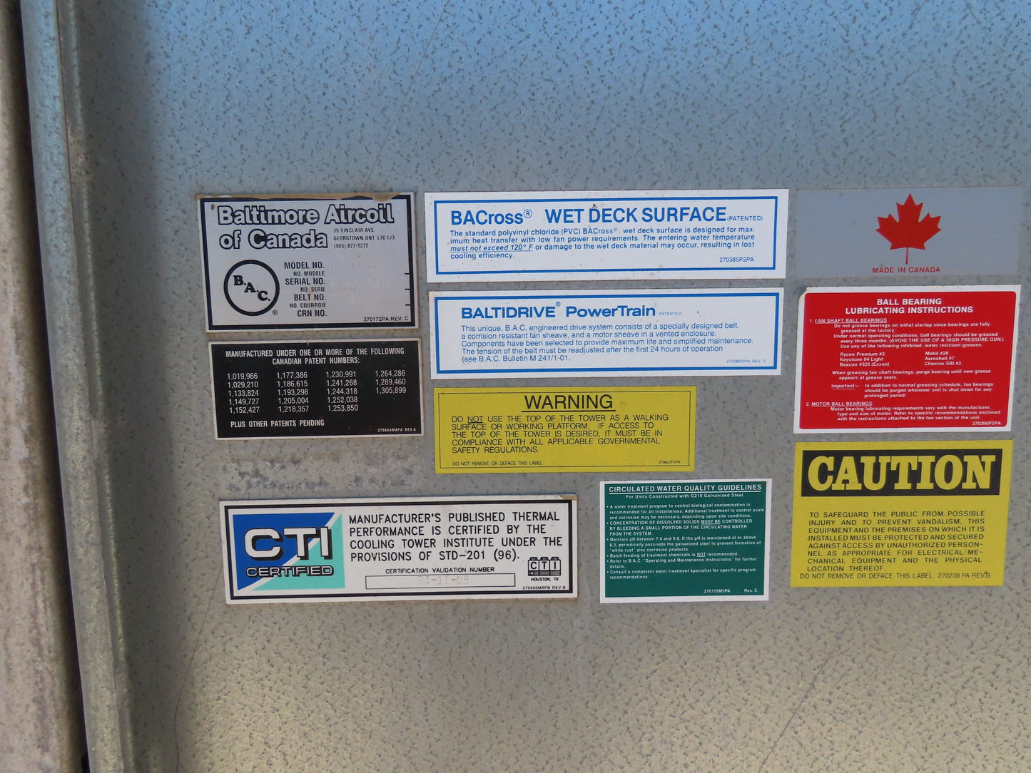 Baltimore Aircoil Cooling Tower Water Chiller 7-Pump Unit 4000 Gal Tank 50Hp