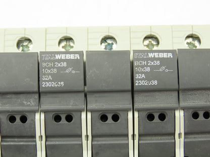 Italweber 2302038 BCH 2x38 Fuse Holder 2-Pole 32A 600V 18-8AWG 10x38 Lot of 4