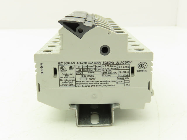 Italweber 2302038 BCH 2x38 Fuse Holder 2-Pole 32A 600V 18-8AWG 10x38 Lot of 4