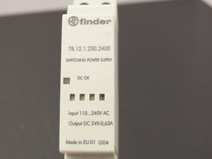 Finder 78.12.1.230.2400 Power Supply 110-240VDC In 24VDC 0.63A Out