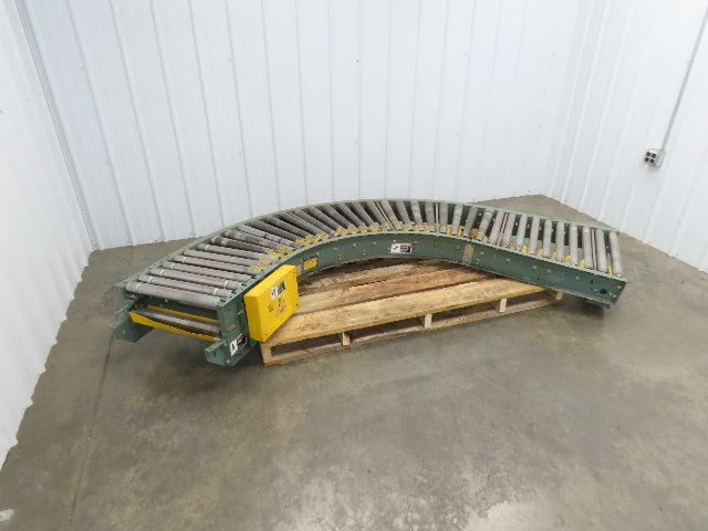 Hytrol 90° Curve Accumulation Roller Conveyor 24"W 21"BF Slave Belt Drive 9' 6"