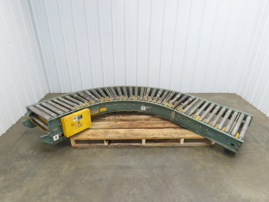 Hytrol 90° Curve Accumulation Roller Conveyor 24"W 21"BF Slave Belt Drive 9' 6"