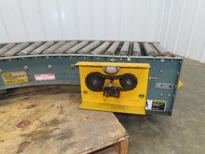 Hytrol 90° Curve Accumulation Roller Conveyor 24"W 21"BF Slave Belt Drive 96"L