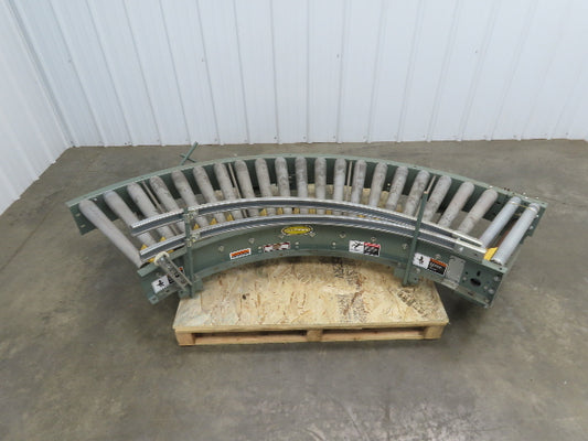 Hytrol 90° Curve Accumulation Roller Conveyor 24"W 21"BF Slave Belt Drive 82"L