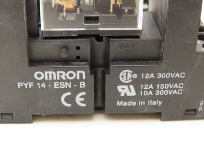 Omron MY4IN | PYF 14-ESN-B Relay | Base 24VDC Coil Lot of 15