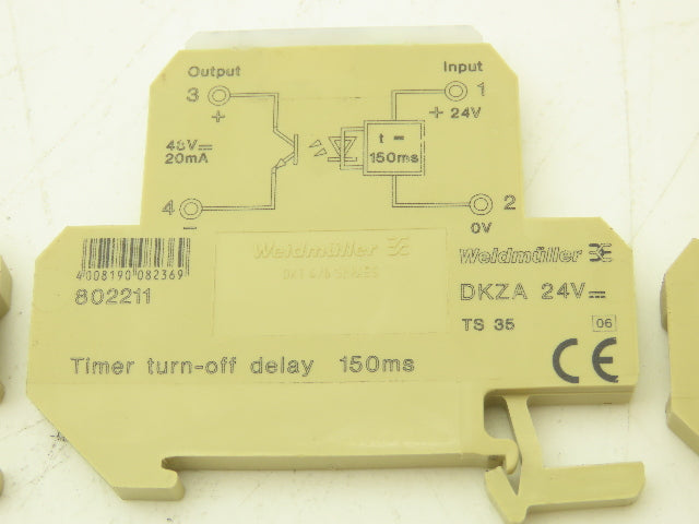 Weidmuller 802211 DKZA Timer Turn-Off Delay 150ms 24VDC In Lot of 4