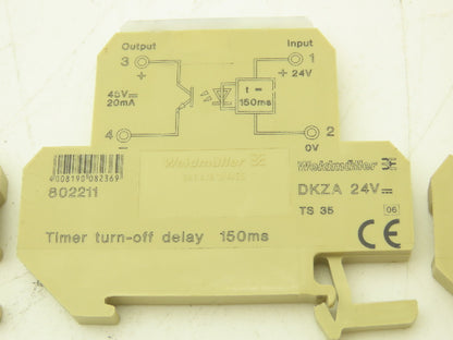 Weidmuller 802211 DKZA Timer Turn-Off Delay 150ms 24VDC In Lot of 4