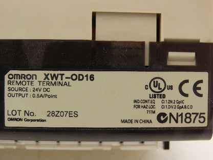 Omron DRT2-OD16 XWT-OD16 Remote Terminal PLC Input Output Module Set