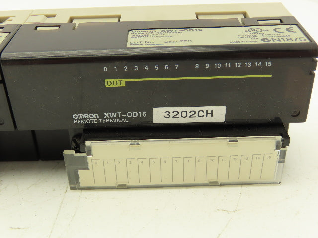 Omron DRT2-OD16 XWT-OD16 Remote Terminal PLC Input Output Module Set