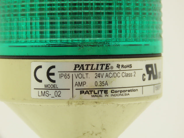 PatLite LMS-_02 Signal Lamp Light Stack Tower Red Orange Green 24V AC/DC