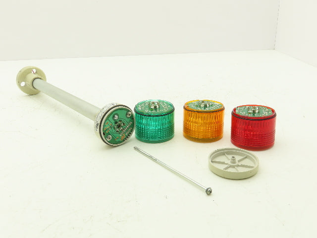 PatLite LMS-_02 Signal Lamp Light Stack Tower Red Orange Green 24V AC/DC