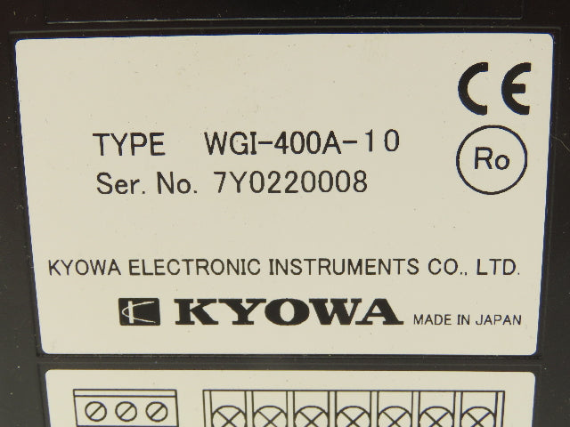 Kyowa WGI-400A-10 Instrumentation Amplifier Display Control Panel With Brackets