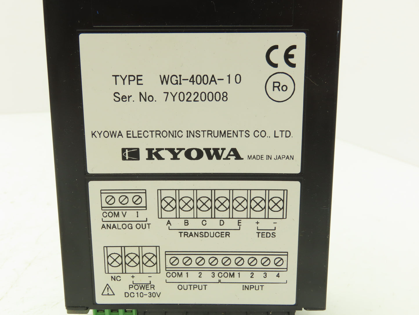 Kyowa WGI-400A-10 Instrumentation Amplifier Display Control Panel With Brackets