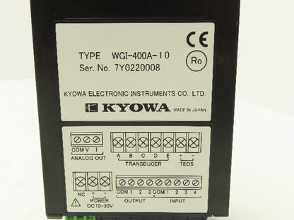 Kyowa WGI-400A-10 Instrumentation Amplifier Display Control Panel With Brackets