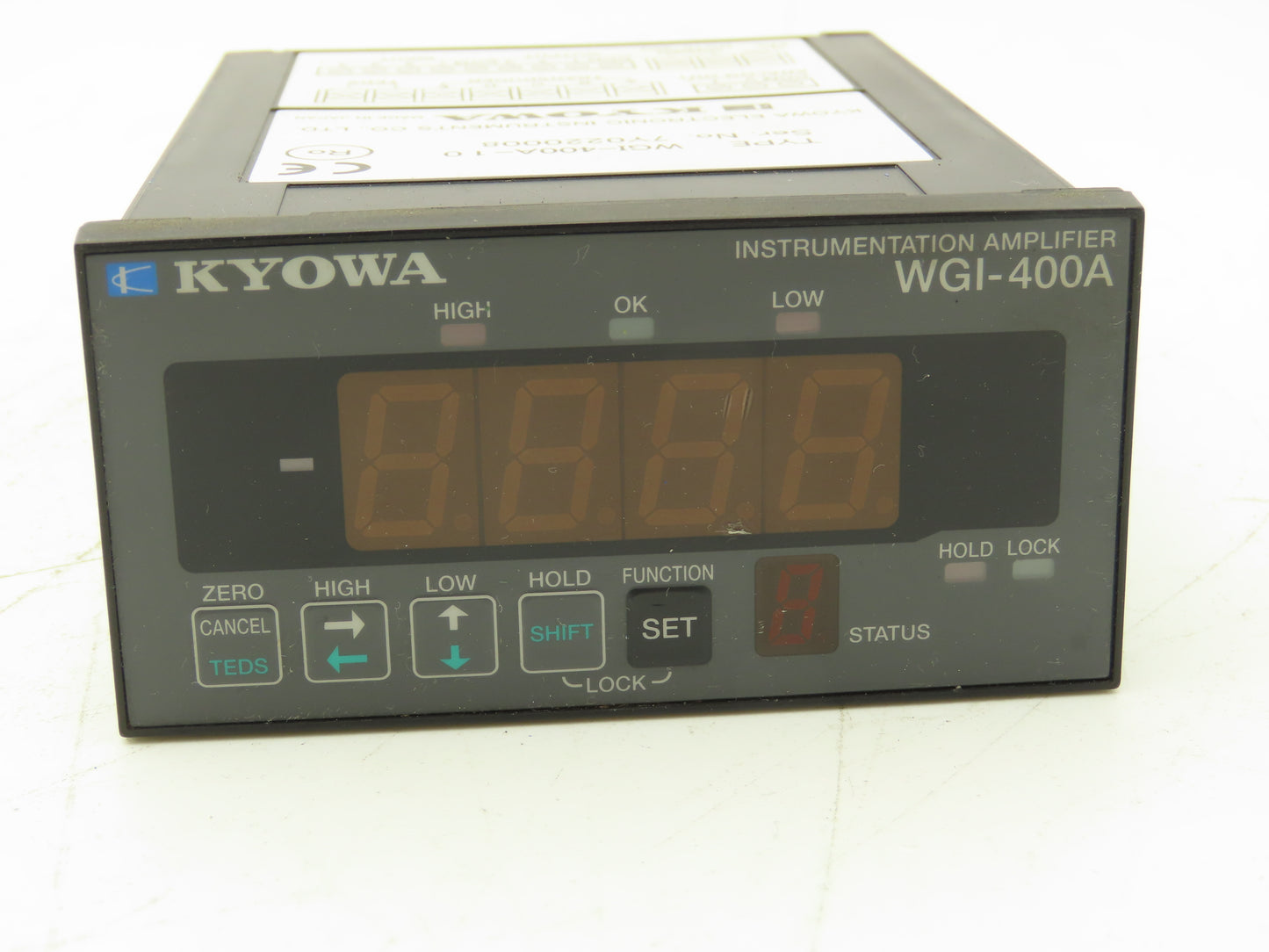 Kyowa WGI-400A-10 Instrumentation Amplifier Display Control Panel With Brackets