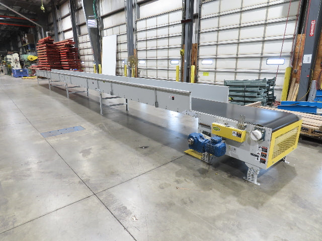 Hytrol 36"x 54' Slider Bed Conveyor Parcel Belt 1.5Hp 480V Center Drive 57 FPM