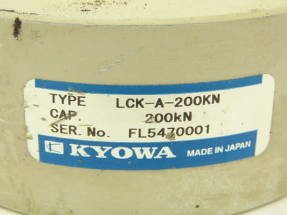 Kyowa LCK-A-200KN Thin Compression Load Cell 200 Kilo-Newtons 1-10V With Cable