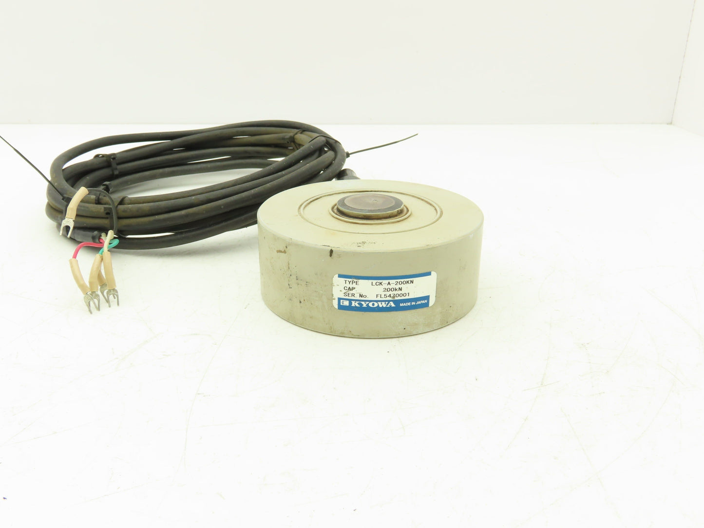 Kyowa LCK-A-200KN Thin Compression Load Cell 200 Kilo-Newtons 1-10V With Cable