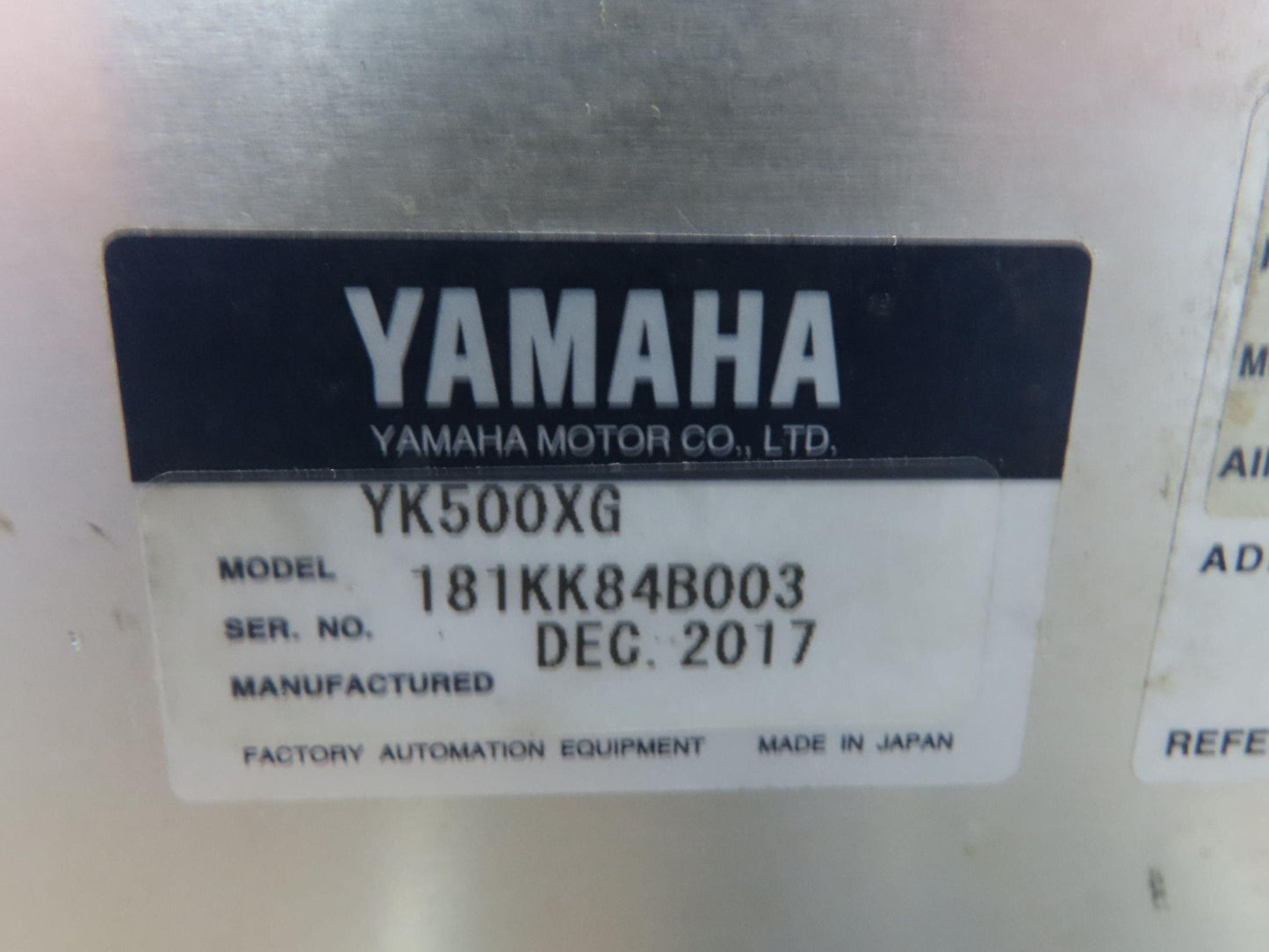 Yamaha YK500XG High Speed Robot Arm With Cables (No Controller)