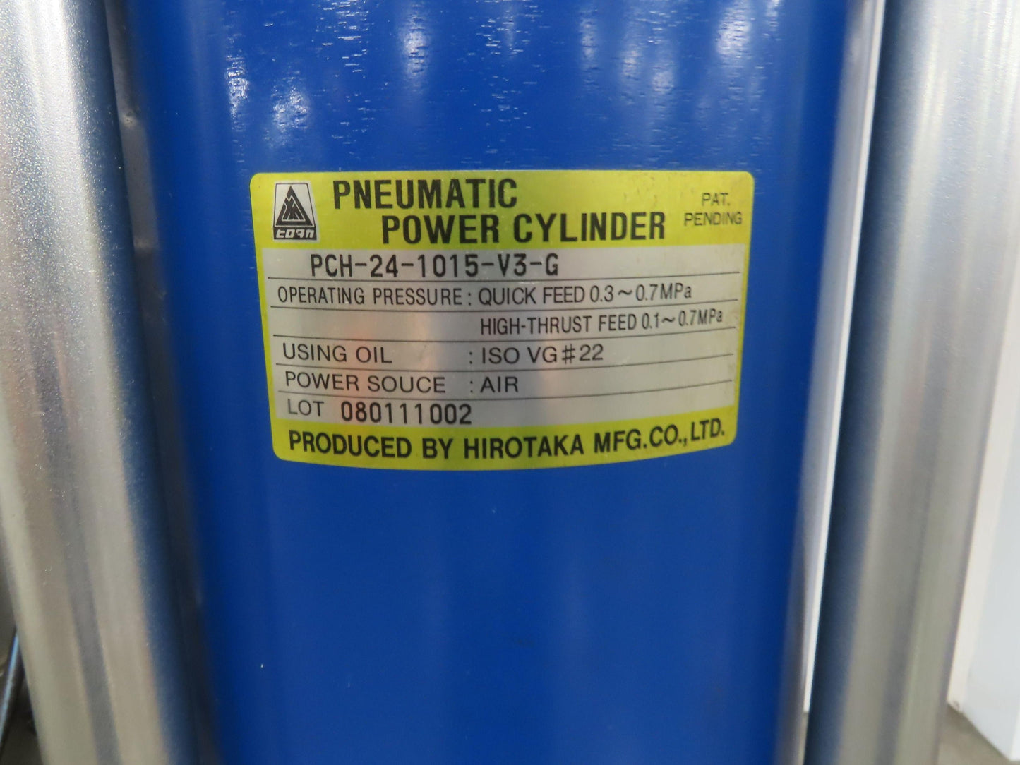 Hirotaka PCH-24-1015-V3-G Pneumatic Press 24 Ton 100mm Stroke 15mm High Thrust