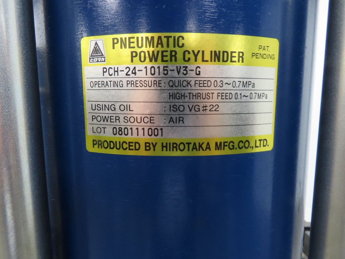 Hirotaka PCH-24-1015-V3-G Pneumatic Press 24 Ton 100mm Stroke 15mm High Thrust