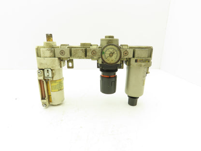 SMC AR3000/AL3000 Pneumatic Air Line Filter Regulator Lubricator Combo 3/8"