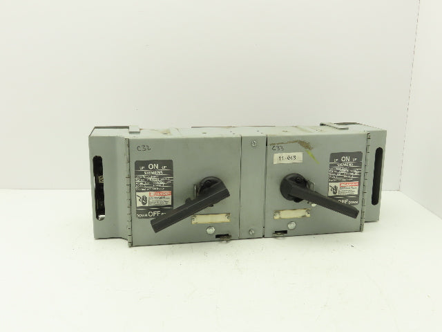 Siemens V7E3633R Vacu-Break Switch Disconnect Dual Twin 600V 100A 3Ph Fusible