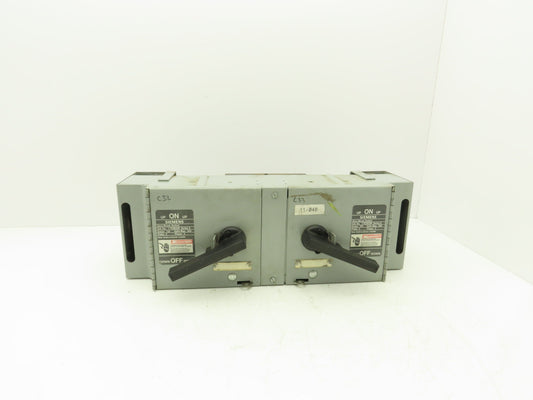 Siemens V7E3633R Vacu-Break Switch Disconnect Dual Twin 600V 100A 3Ph Fusible