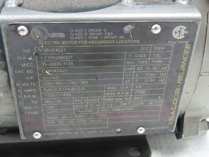 Baldor CXM14242T AC Motor Explosion Proof 2Hp 1755 RPM 230/460V 3PH 145TC
