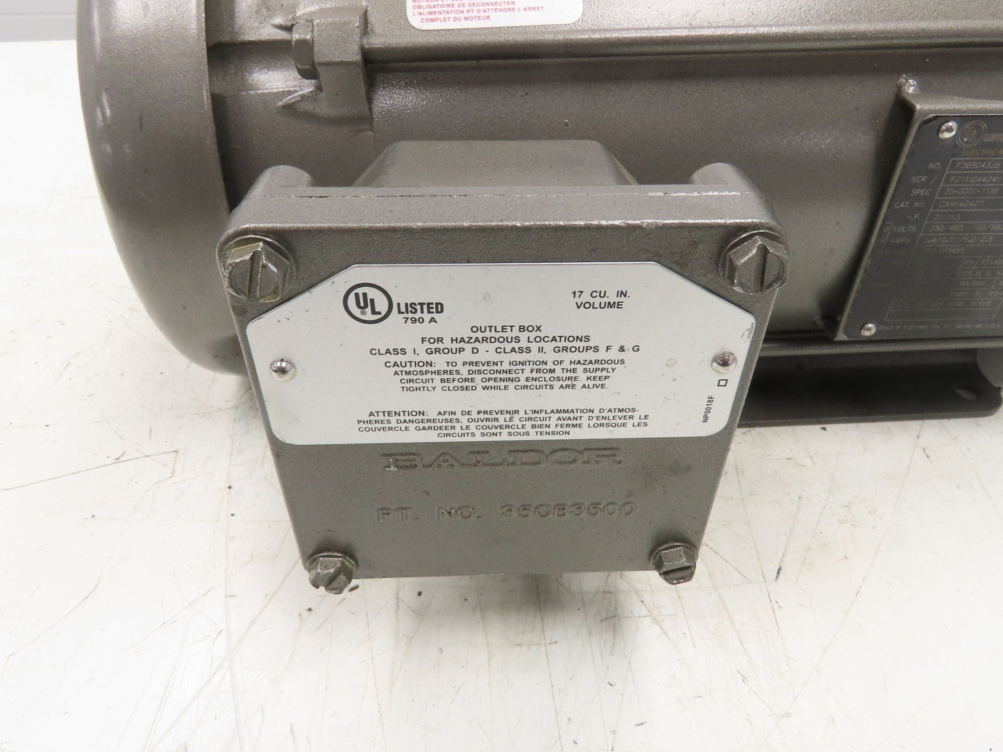 Baldor CXM14242T AC Motor Explosion Proof 2Hp 1755 RPM 230/460V 3PH 145TC