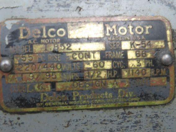 Brown & Sharp No2 Gear Pump 1/2" NPT Vintage Delco Motor 3PH 220/440V 1/2HP