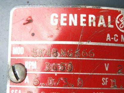 General Electric 5K48NG666 AC Motor 2HP 3450 RPM 230/460V 3PH 56C
