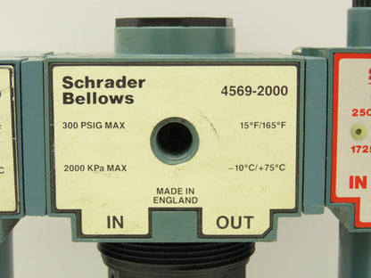 Schrader Bellows 4569-2000 Compressed Air Regulator Filter Lubricator Combo 3/4"