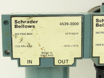 Schrader Bellows 4569-2000 Compressed Air Regulator Filter Lubricator Combo 3/4"